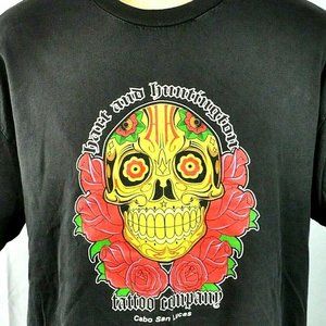 Hart + Huntington Tattoo Co Cabo San Lucas T-Shirt XL Mens 2007 Skull Mexico